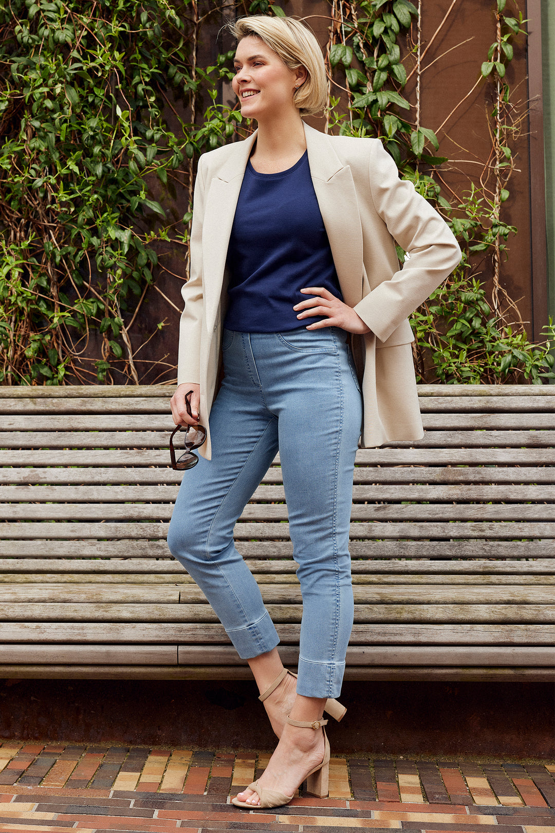 Robell Bella 09 Blue Denim Cropped Jeans 51628 5448 62 - Experience Boutique