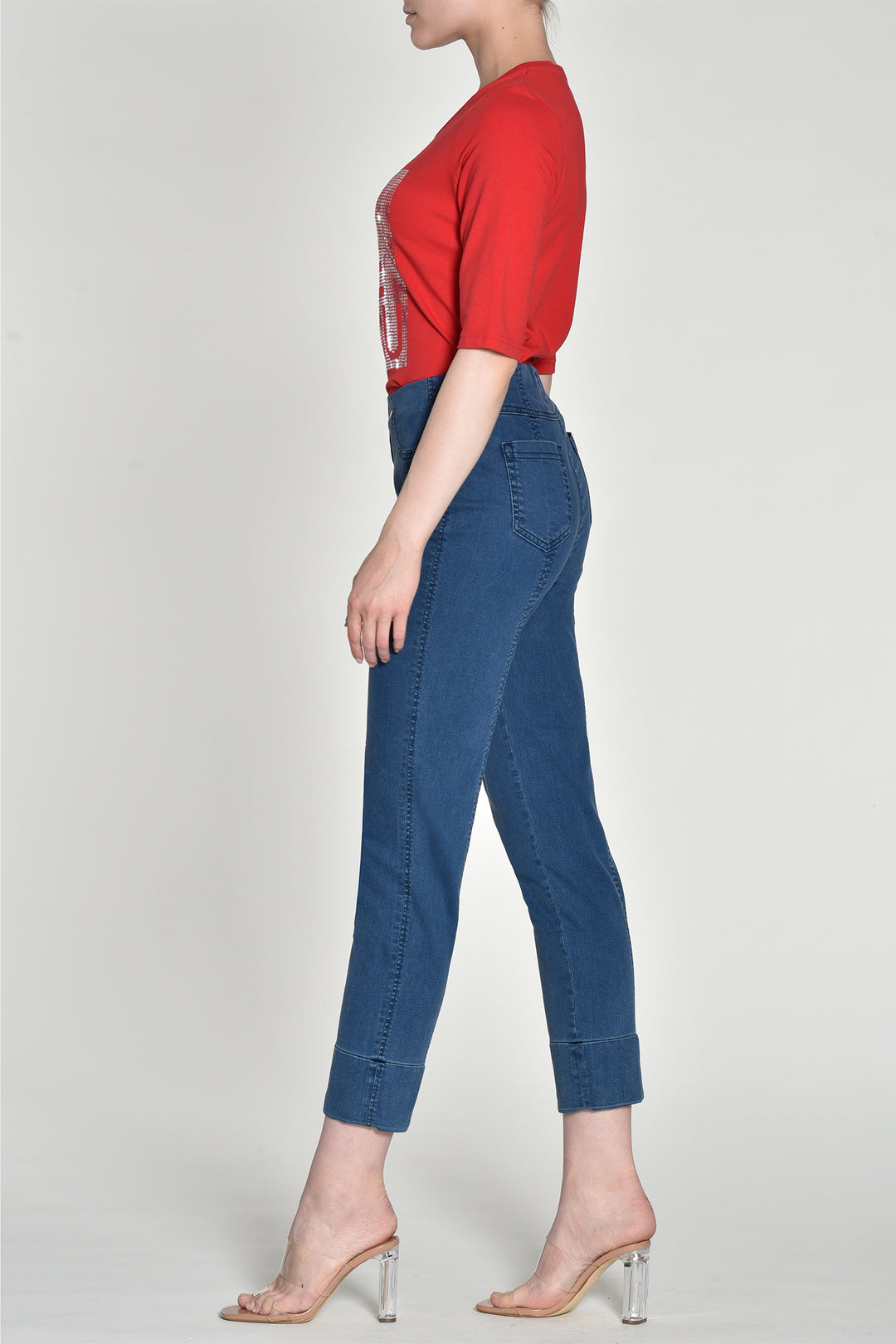 Robell Bella 09 Blue Denim Cropped Jeans 51628 5448 64 - Experience Boutique