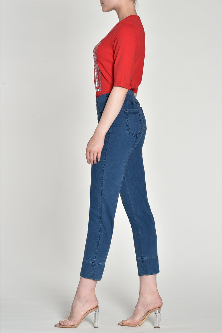 Robell Bella 09 Blue Denim Cropped Jeans 51628 5448 64 - Experience Boutique