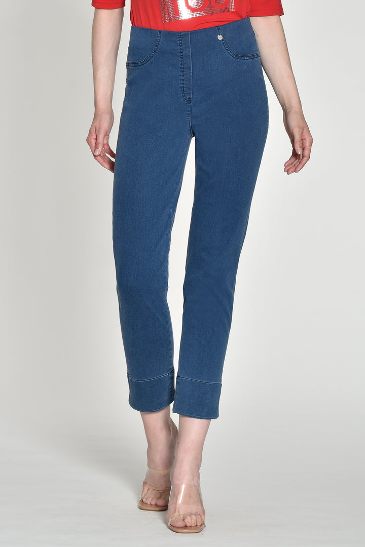 Robell Bella 09 Blue Denim Cropped Jeans 51628 5448 64 - Experience Boutique