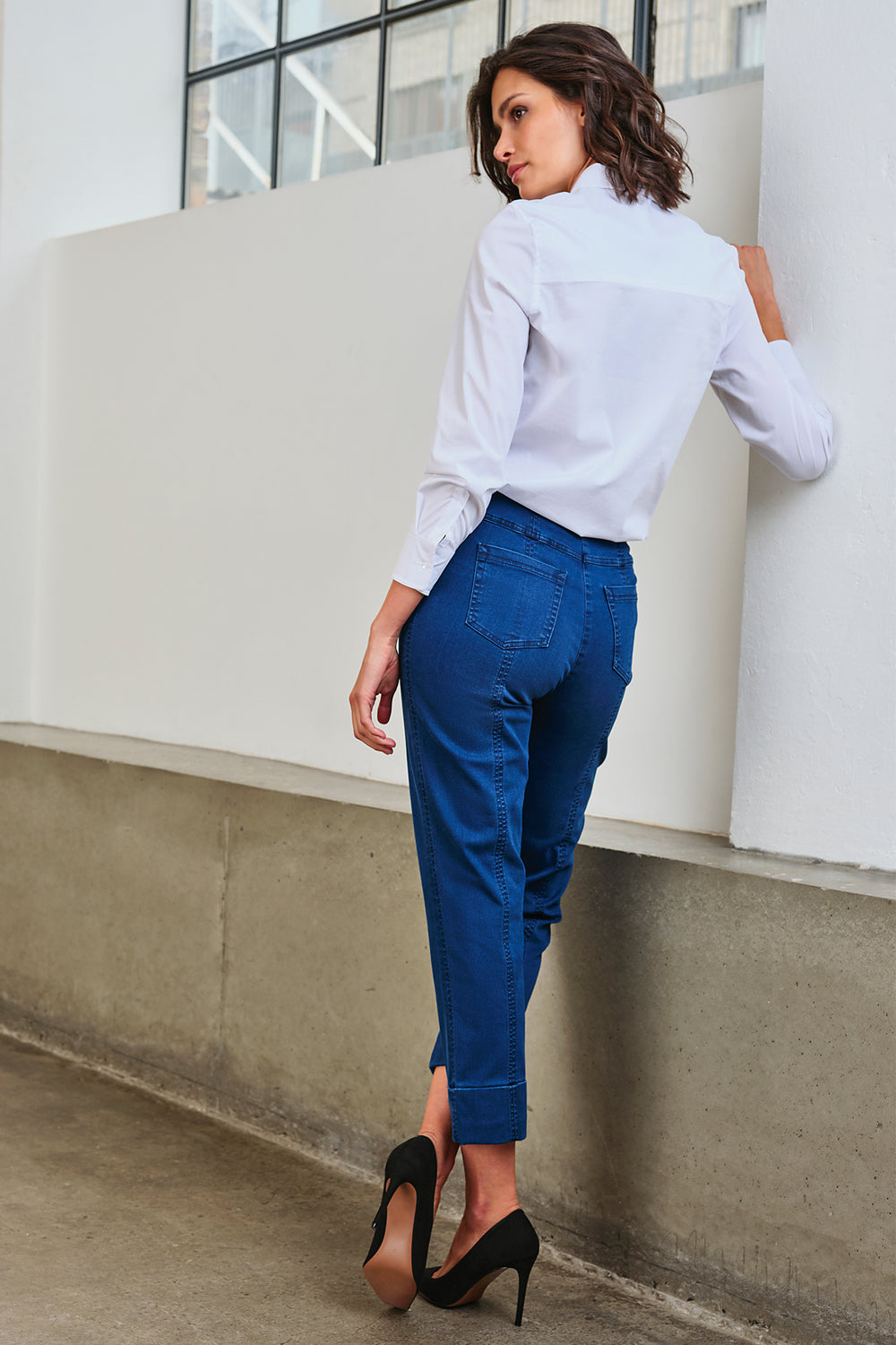 Robell Bella 09 Blue Denim Cropped Jeans 51628 5448 64 - Experience Boutique