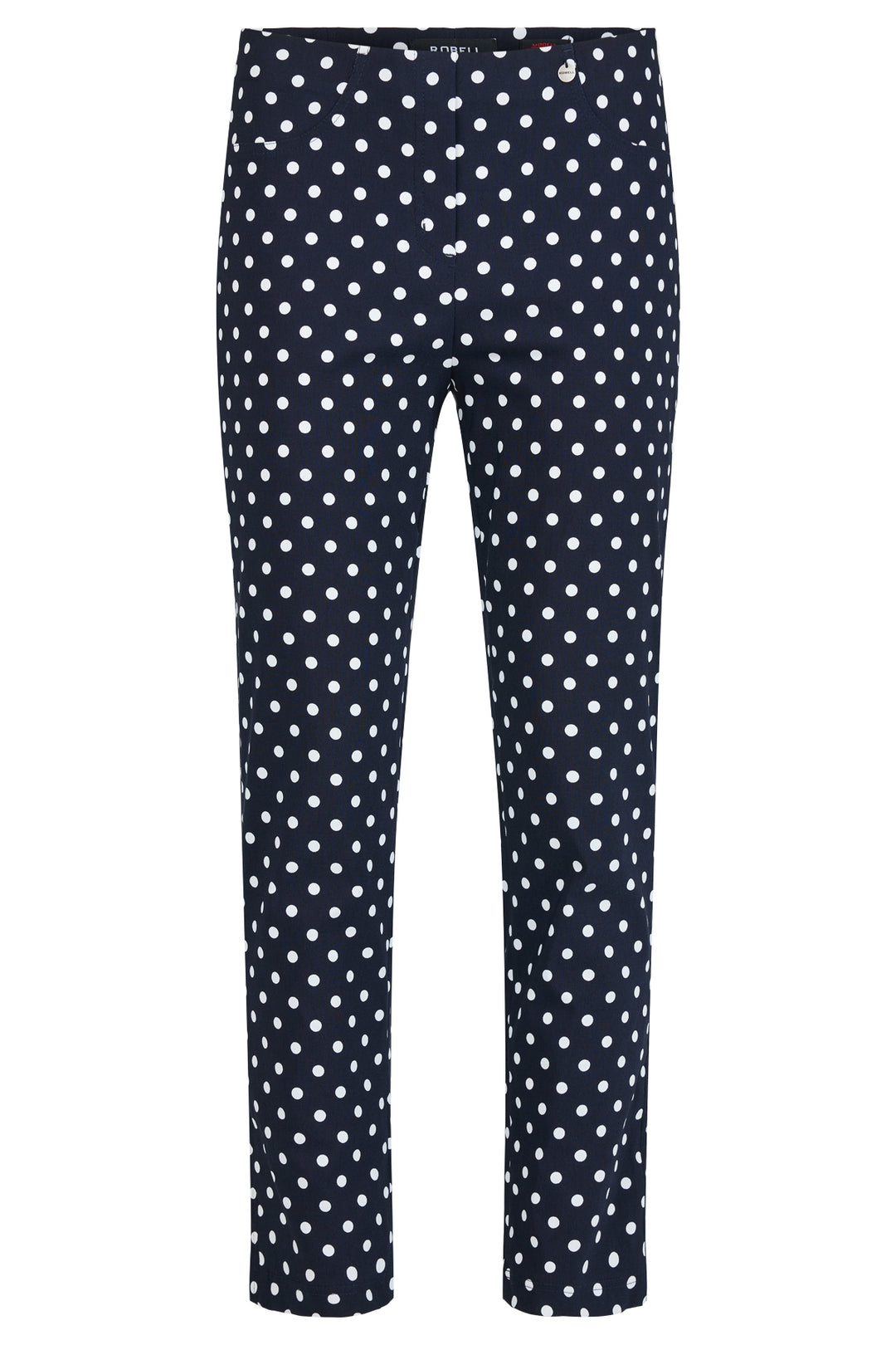 Robell Bella 09 Navy Polka Dot Pull-On Trousers 68cm 51560 54570 69