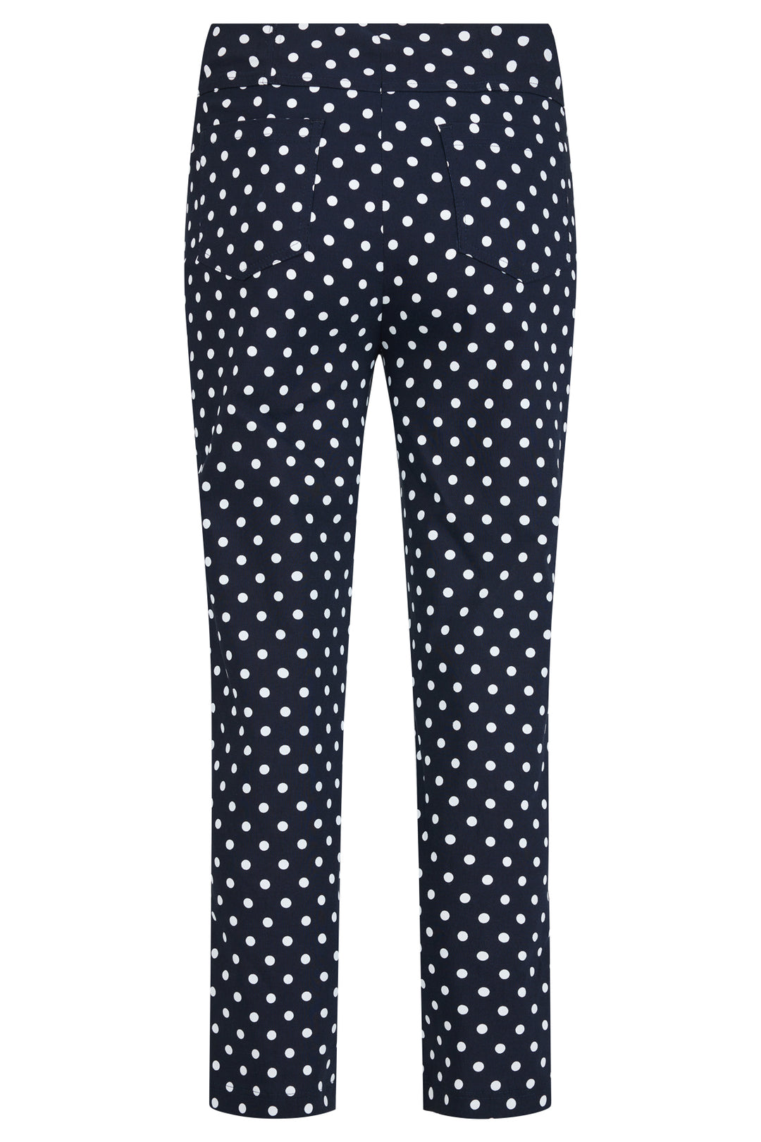 Robell Bella 09 Navy Polka Dot Pull-On Trousers 68cm 51560 54570 69