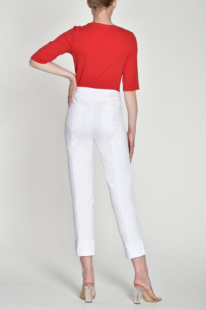 Robell Bella 09 White Denim Cropped Jeans 51628 5448 10 - Experience Boutique