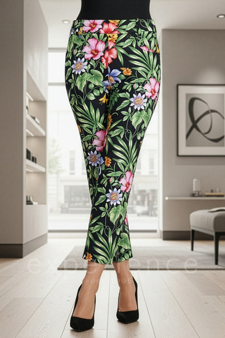Robell Buks Rose 09 Black Stretch Cotton Trousers 68cm 51538 55104 90