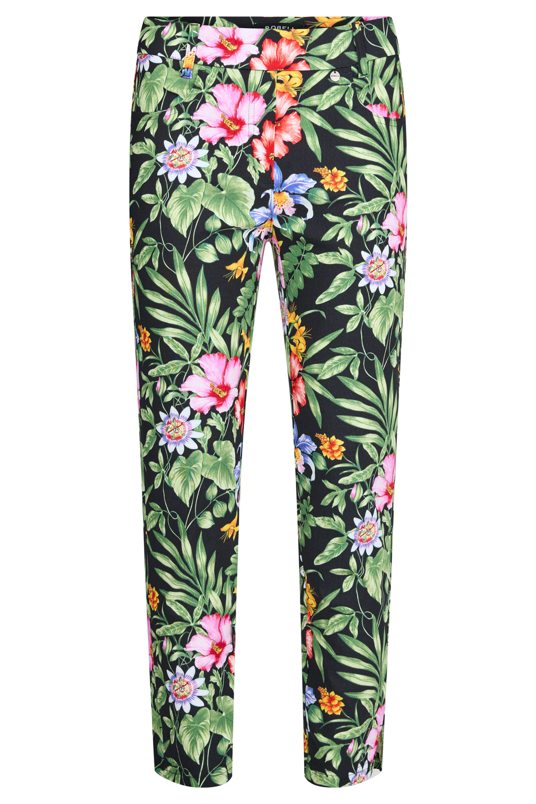 Robell Buks Rose 09 Black Stretch Cotton Trousers 68cm 51538 55104 90