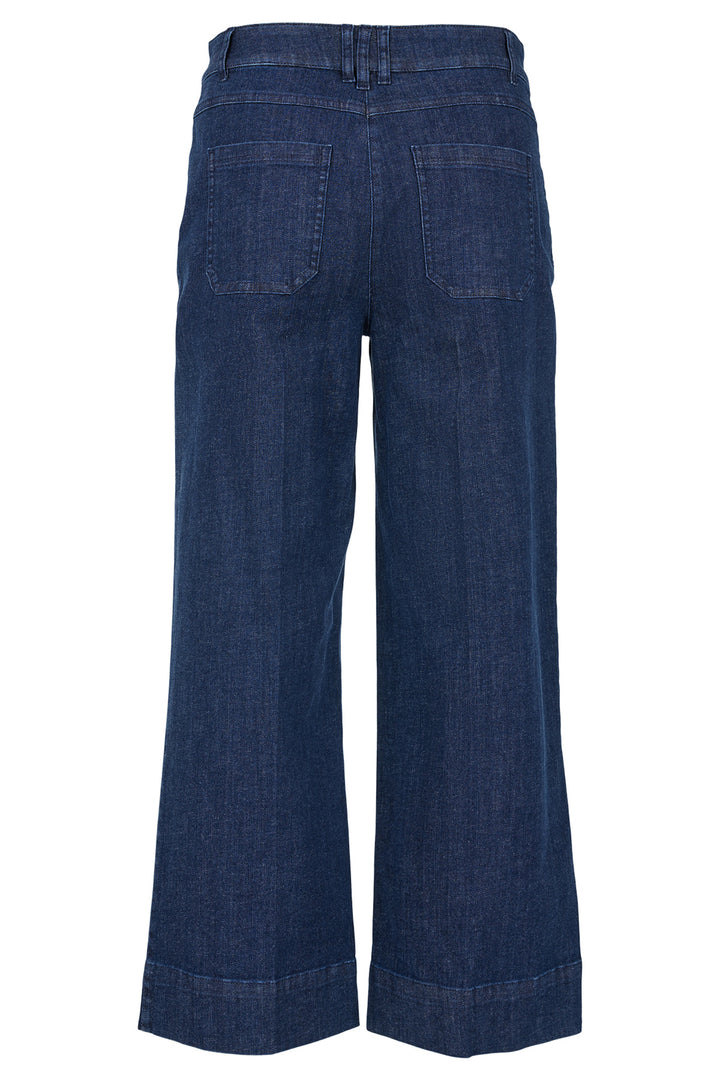 Robell Debby 09 Wide Leg Dark Wash Cropped Jeans 53606 54159 69 - Experience Boutique