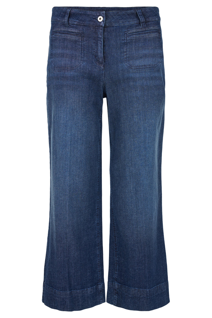 Robell Debby 09 Wide Leg Dark Wash Cropped Jeans 53606 54159 69 - Experience Boutique