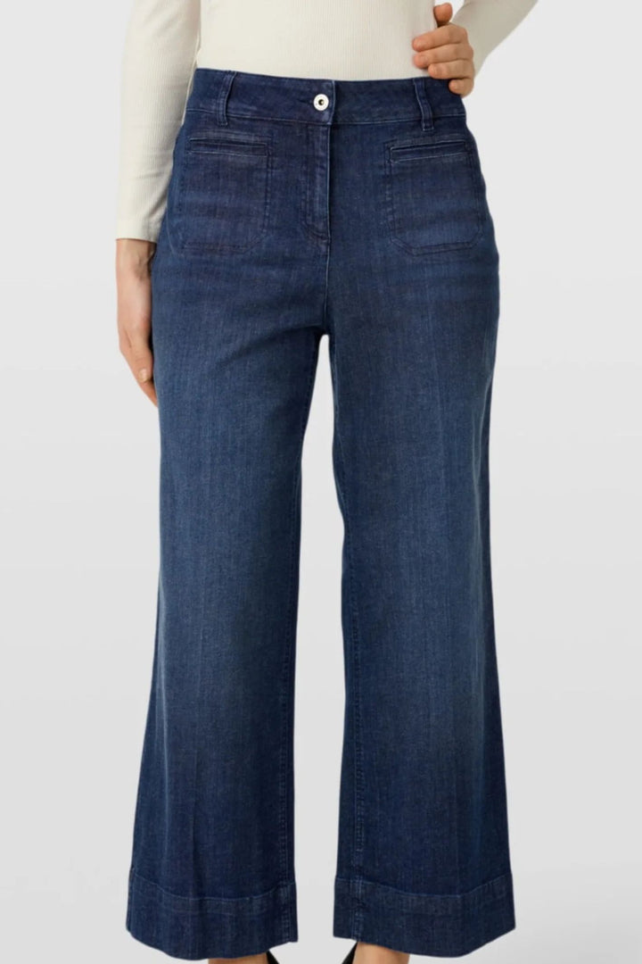 Robell Debby 09 Wide Leg Dark Wash Cropped Jeans 53606 54159 69