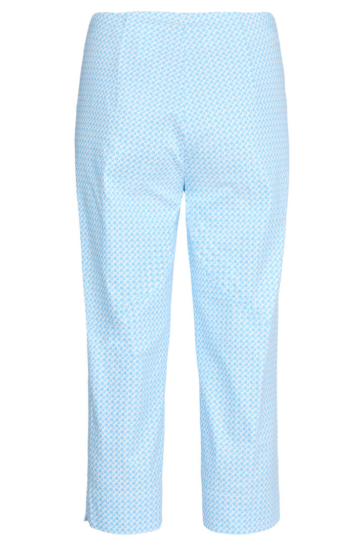 Robell Marie 07 Light Blue Print Pull-On Trousers 55cm 51659 55110 62
