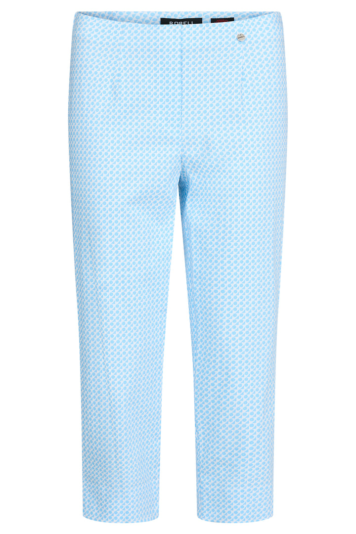 Robell Marie 07 Light Blue Print Pull-On Trousers 55cm 51659 55110 62
