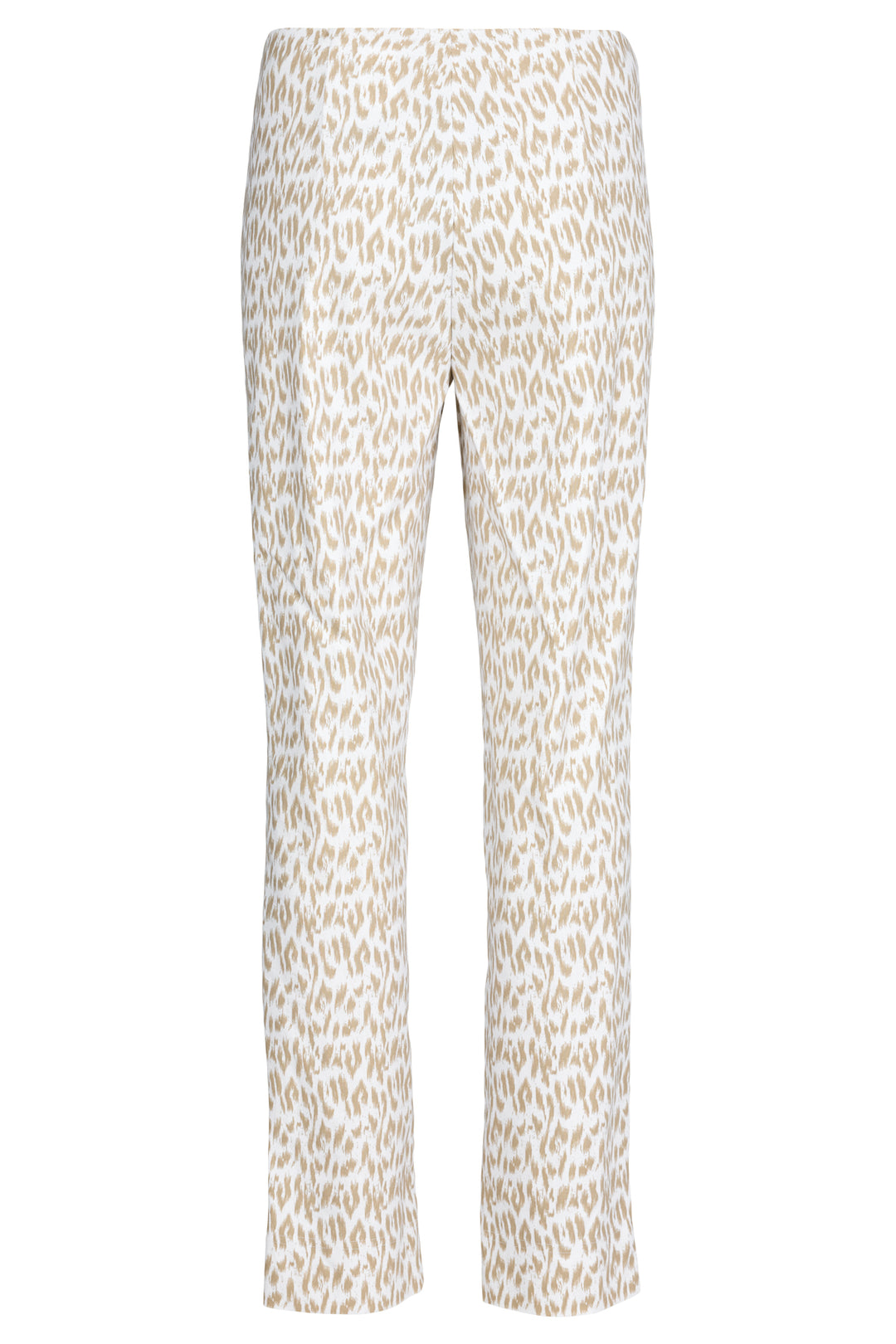 Robell Marie Taupe Animal Print Pull-On Trousers 78cm 51593 55120 14