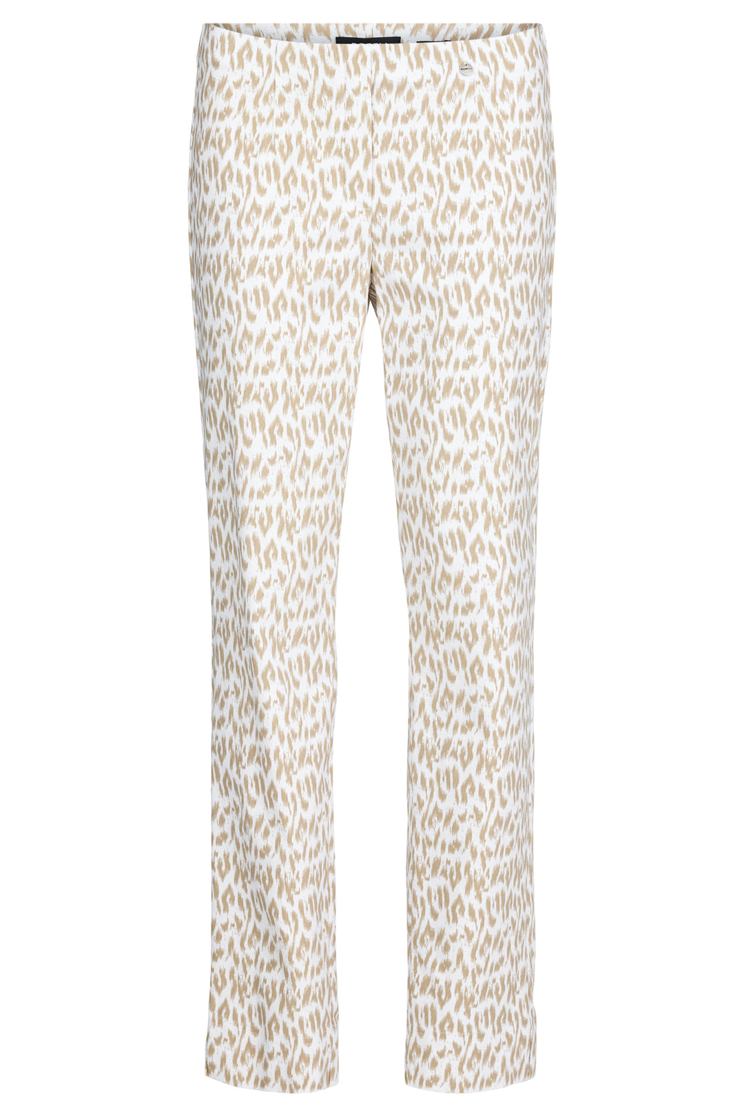 Robell Marie Taupe Animal Print Pull-On Trousers 78cm 51593 55120 14