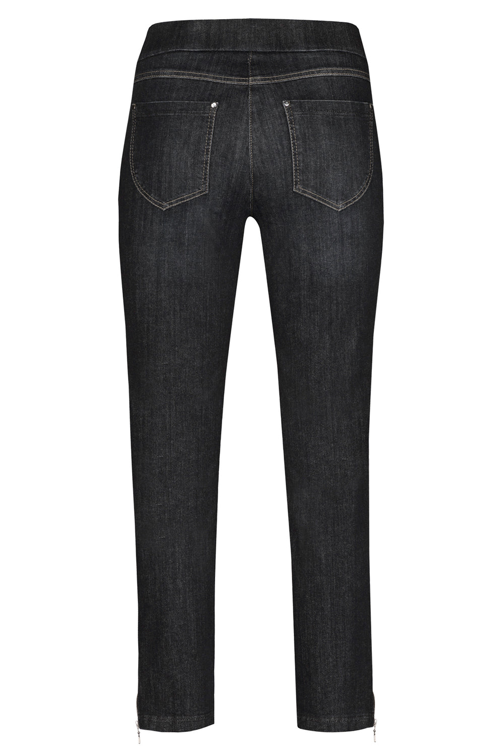 Robell Nena 09 Black Slim Fit Stretch Denim 7/8 Cropped Jeans 52489 54139 90 - Experience Boutique