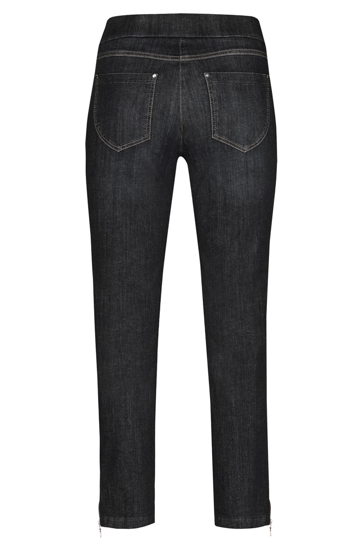 Robell Nena 09 Black Slim Fit Stretch Denim 7/8 Cropped Jeans 52489 54139 90 - Experience Boutique