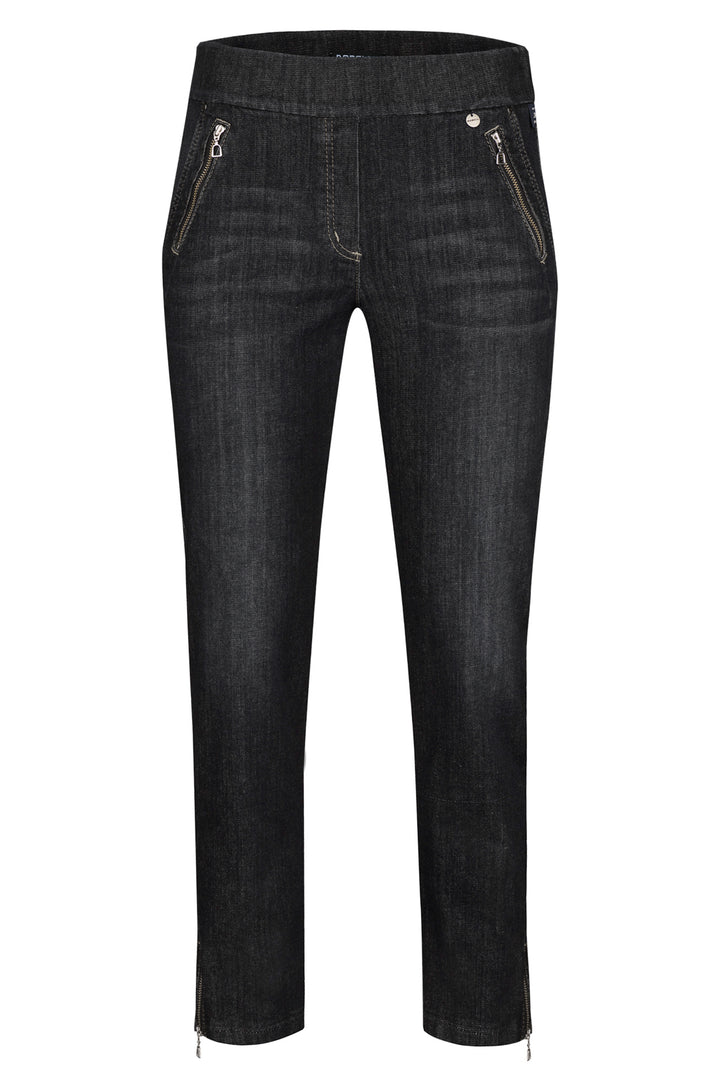 Robell Nena 09 Black Slim Fit Stretch Denim 7/8 Cropped Jeans 52489 54139 90 - Experience Boutique