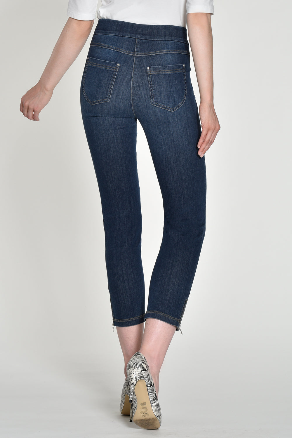 Robell Nena 09 Blue Slim Fit Stretch Denim 7/8 Cropped Jeans 52489 54139 64 - Experience Boutique