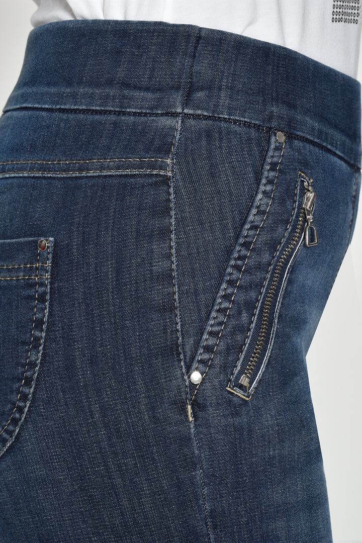Robell Nena 09 Blue Slim Fit Stretch Denim 7/8 Cropped Jeans 52489 54139 64 - Experience Boutique
