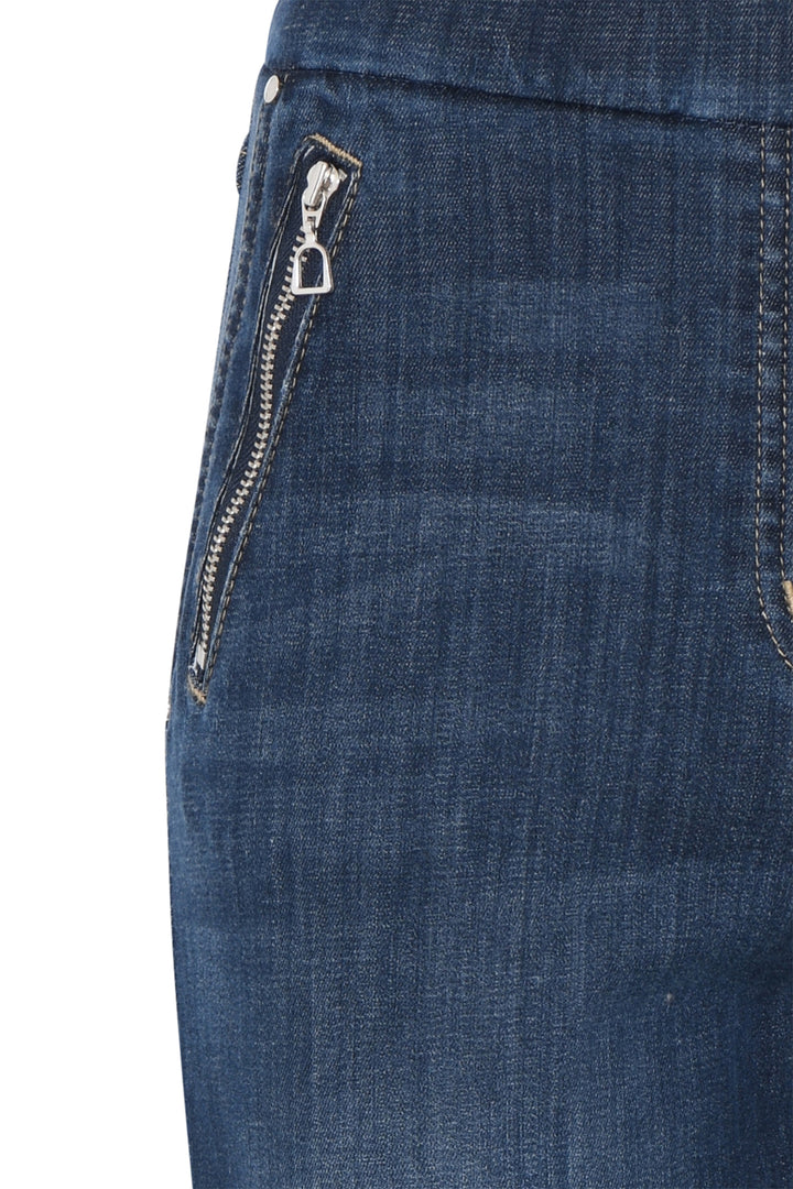 Robell Nena 09 Blue Slim Fit Stretch Denim 7/8 Cropped Jeans 52489 54139 64 - Experience Boutique