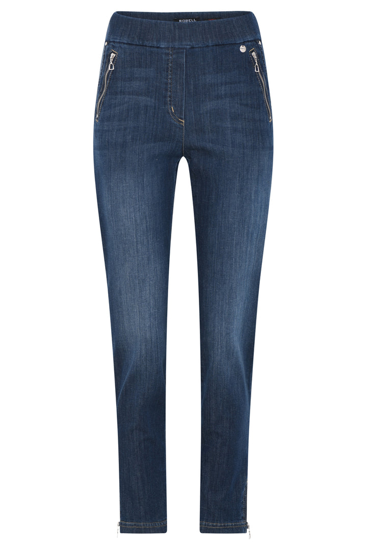 Robell Nena 09 Blue Slim Fit Stretch Denim 7/8 Cropped Jeans 52489 54139 64 - Experience Boutique