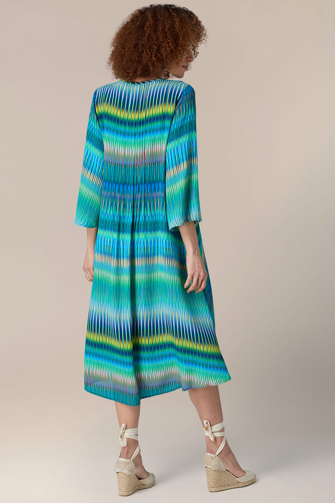 Sahara GRD5798-IZZM Turquoise Blue Zig Zag Print Dress - Experience Boutique