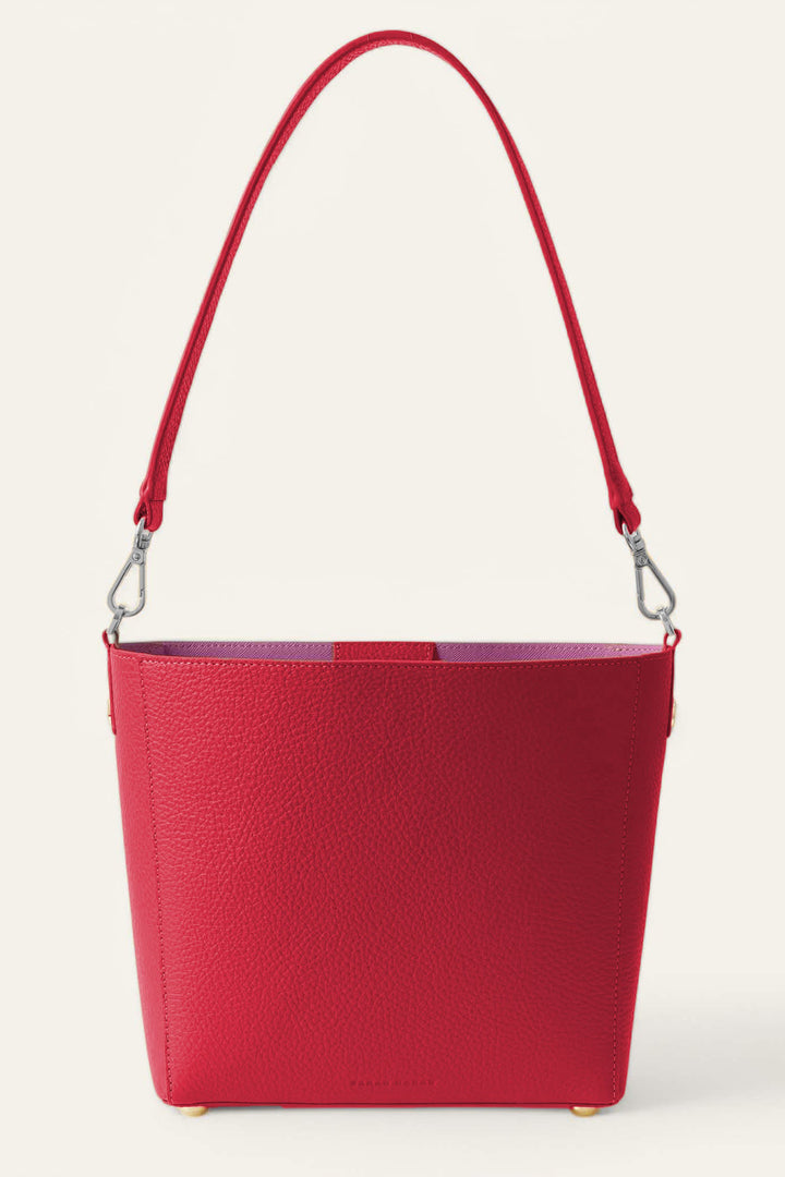 Sarah Haran Mini S Tote Bag Pillarbox Red With Silver Hardware