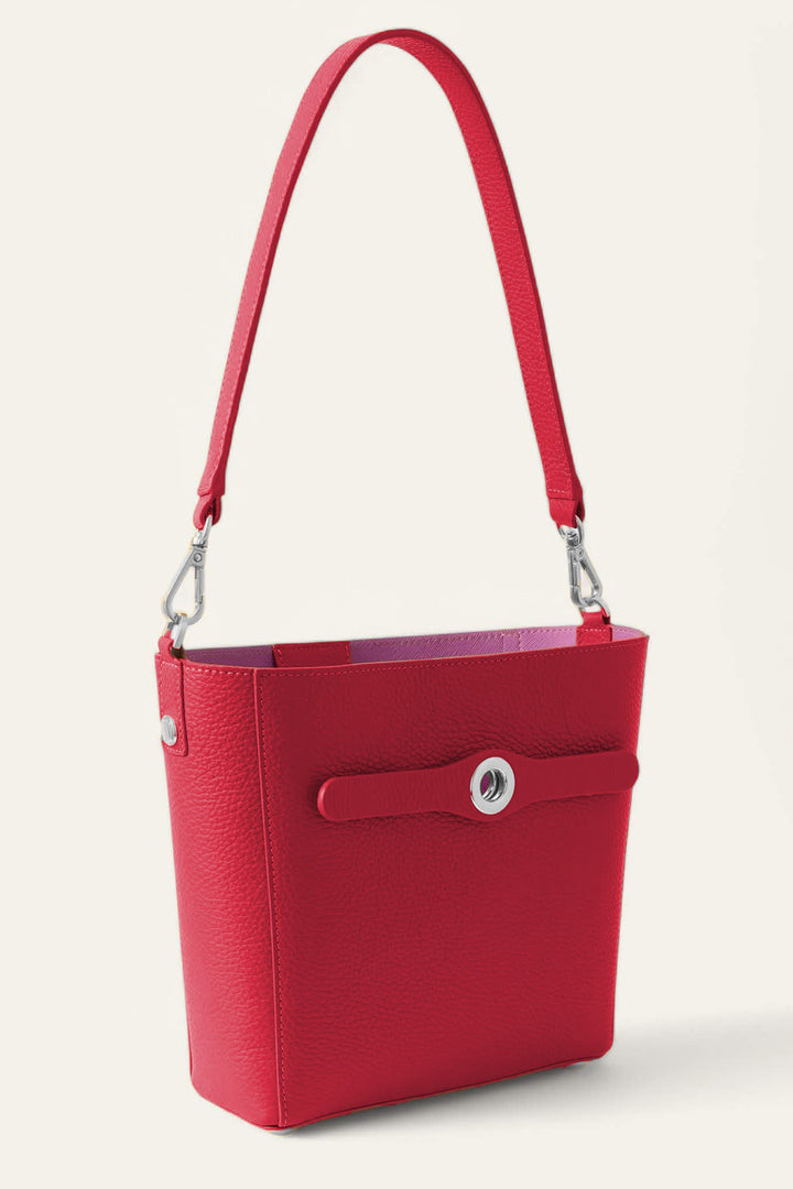 Sarah Haran Mini S Tote Bag Pillarbox Red With Silver Hardware