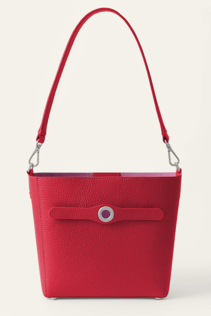 Sarah Haran Mini S Tote Bag Pillarbox Red With Silver Hardware