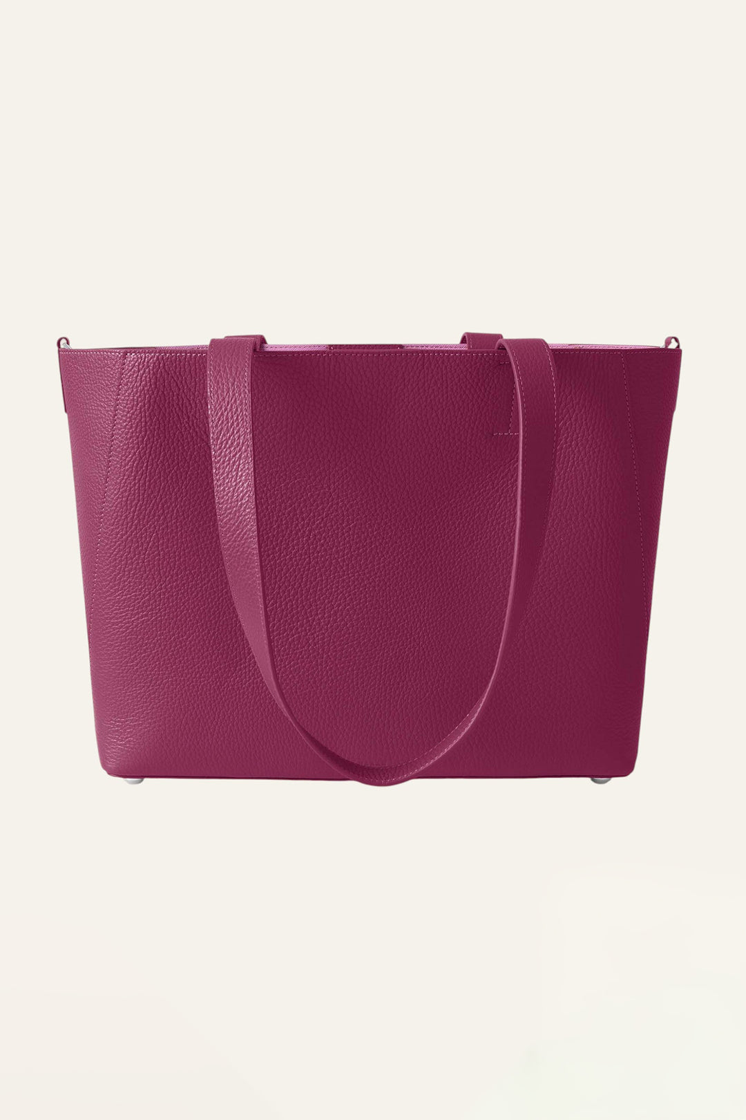 Pink tote bag on a light beige background