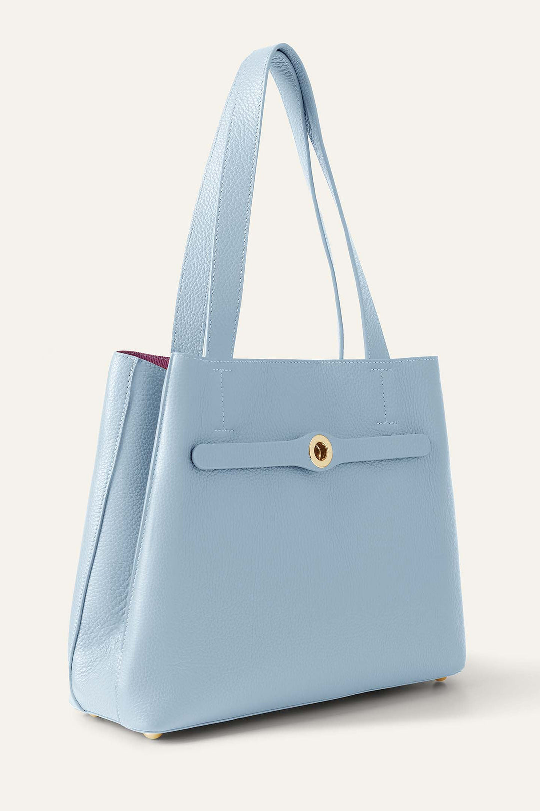 Sarah Haran Tote Bag Duck Egg Blue With Gold Hardware