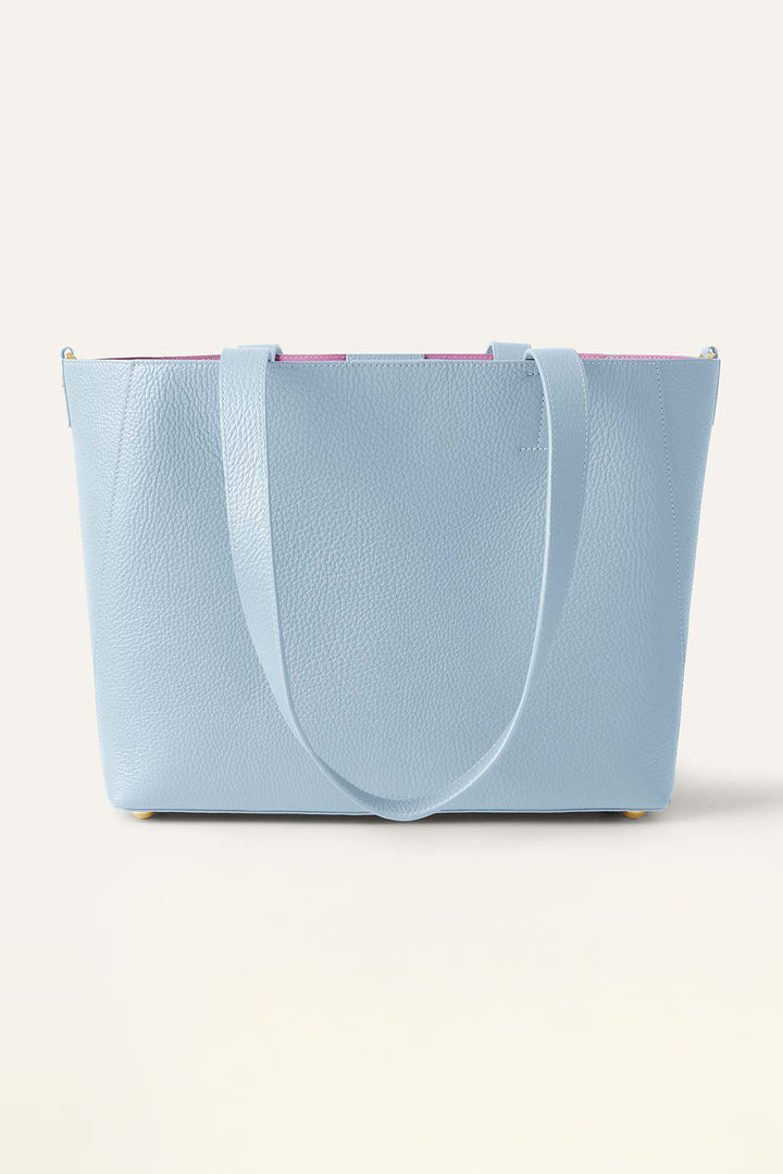 Sarah Haran Tote Bag Duck Egg Blue With Gold Hardware