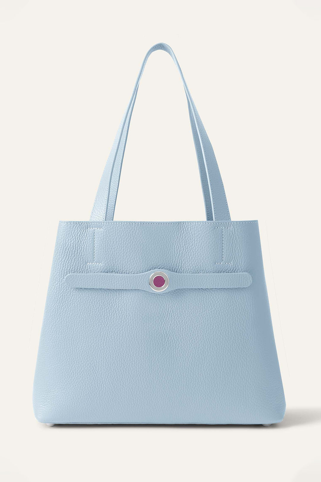 Sarah Haran Tote Bag Duck Egg Blue With Silver Hardware
