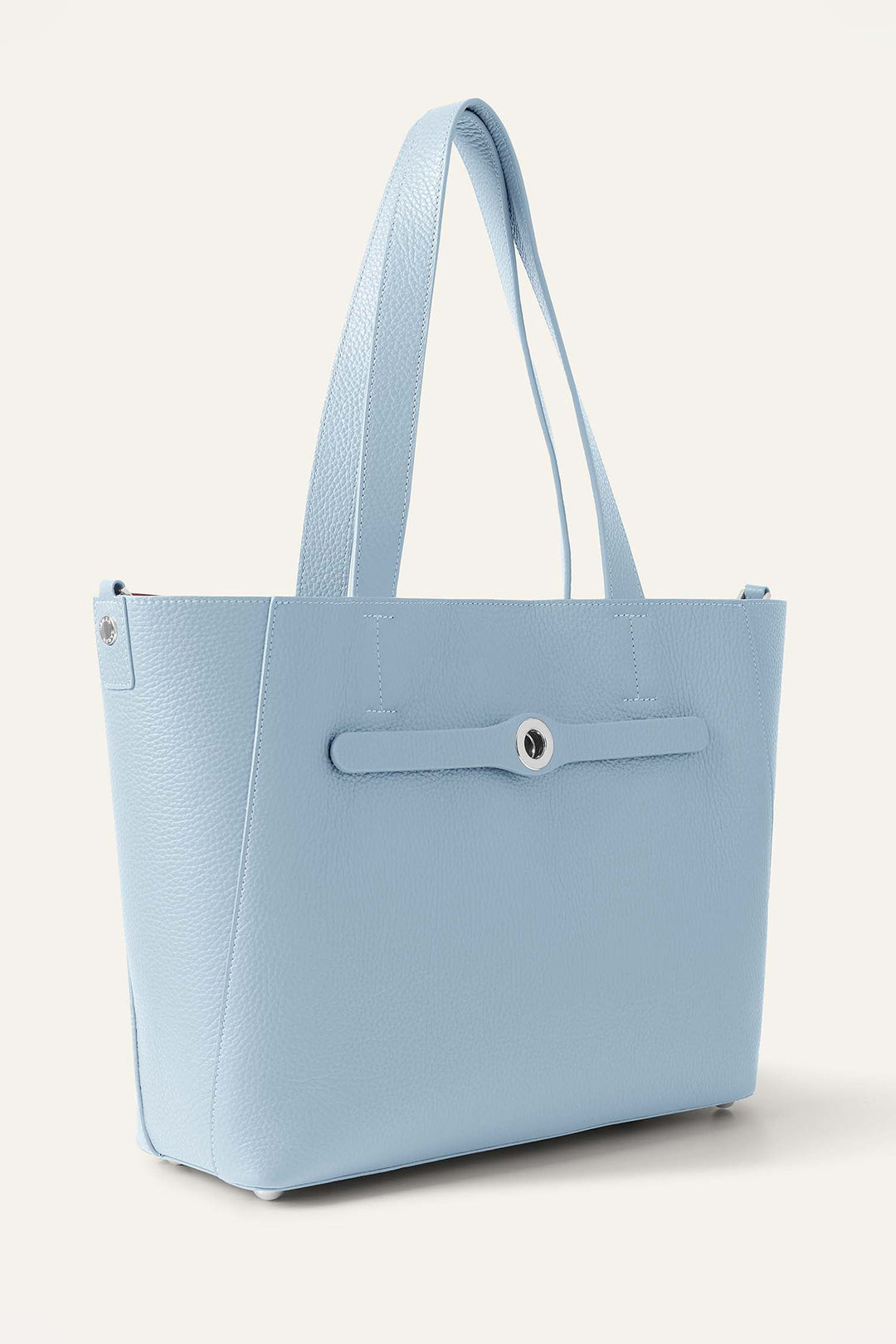 Sarah Haran Tote Bag Duck Egg Blue With Silver Hardware
