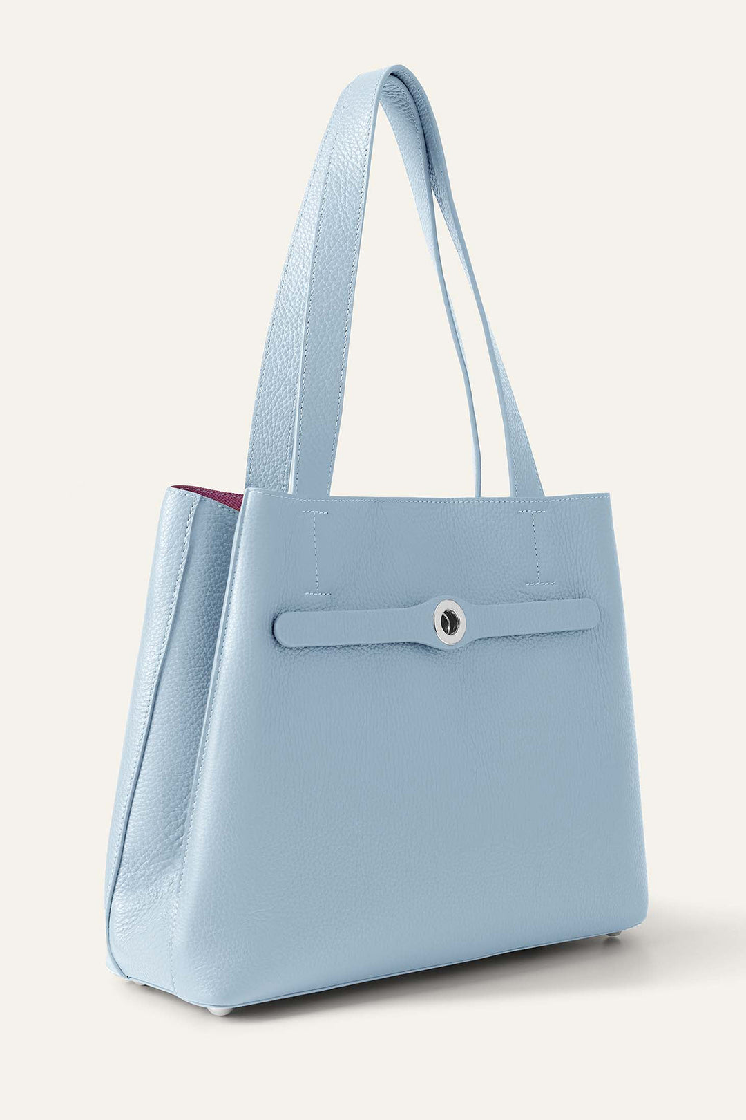 Sarah Haran Tote Bag Duck Egg Blue With Silver Hardware
