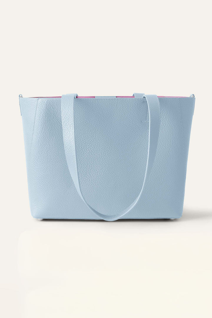 Sarah Haran Tote Bag Duck Egg Blue With Silver Hardware