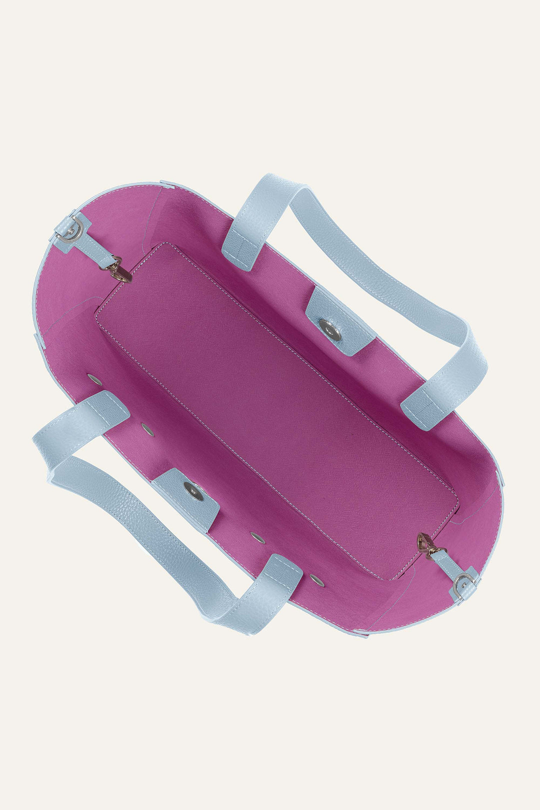 Sarah Haran Tote Bag Duck Egg Blue With Silver Hardware