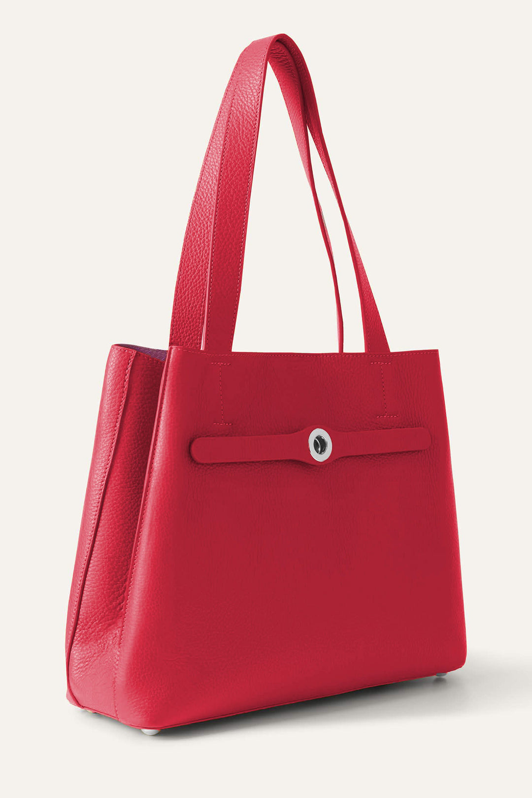 Sarah Haran Tote Bag Pillarbox Red With Silver Hardware