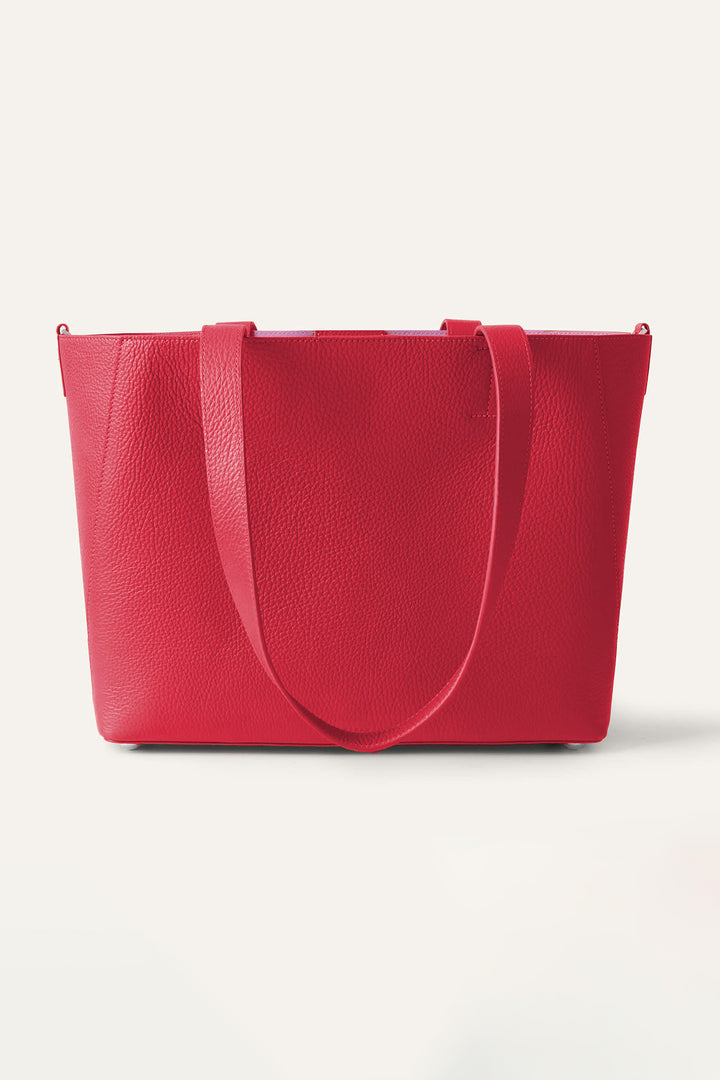 Sarah Haran Tote Bag Pillarbox Red With Silver Hardware