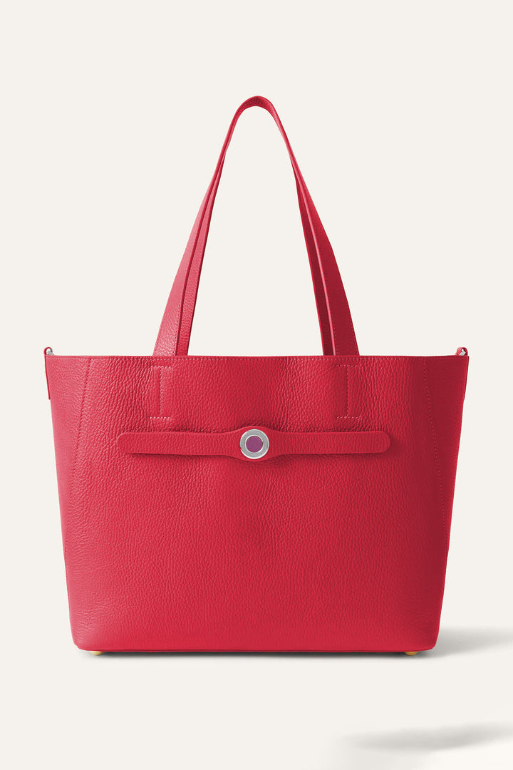 Sarah Haran Tote Bag Pillarbox Red With Silver Hardware