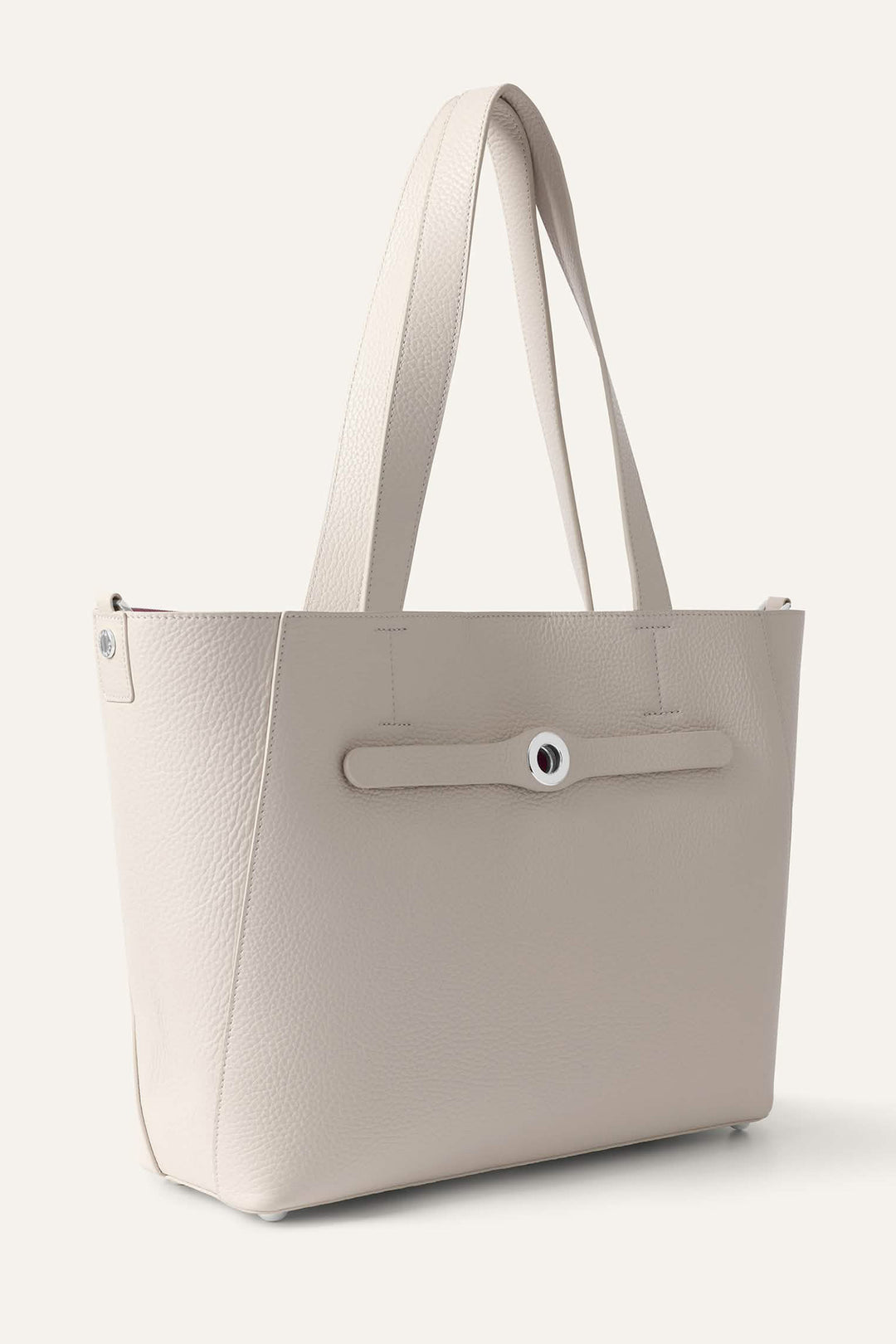 Sarah Haran Tote Bag Porcelain Cream With Silver Hardware