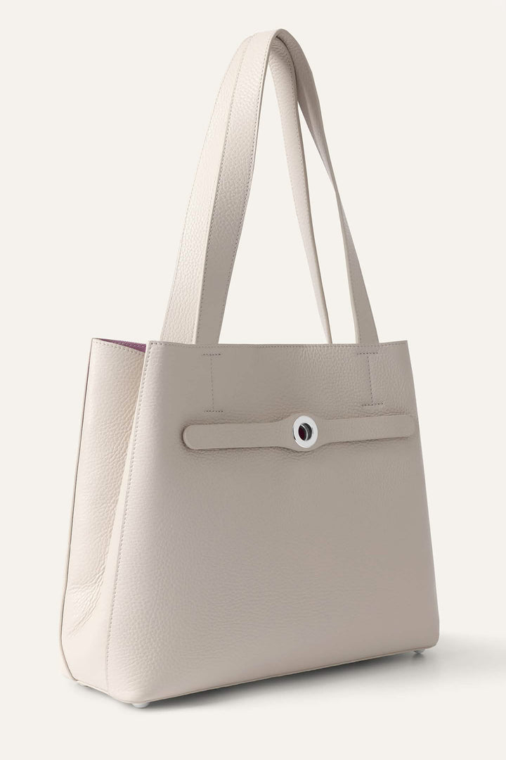 Sarah Haran Tote Bag Porcelain Cream With Silver Hardware