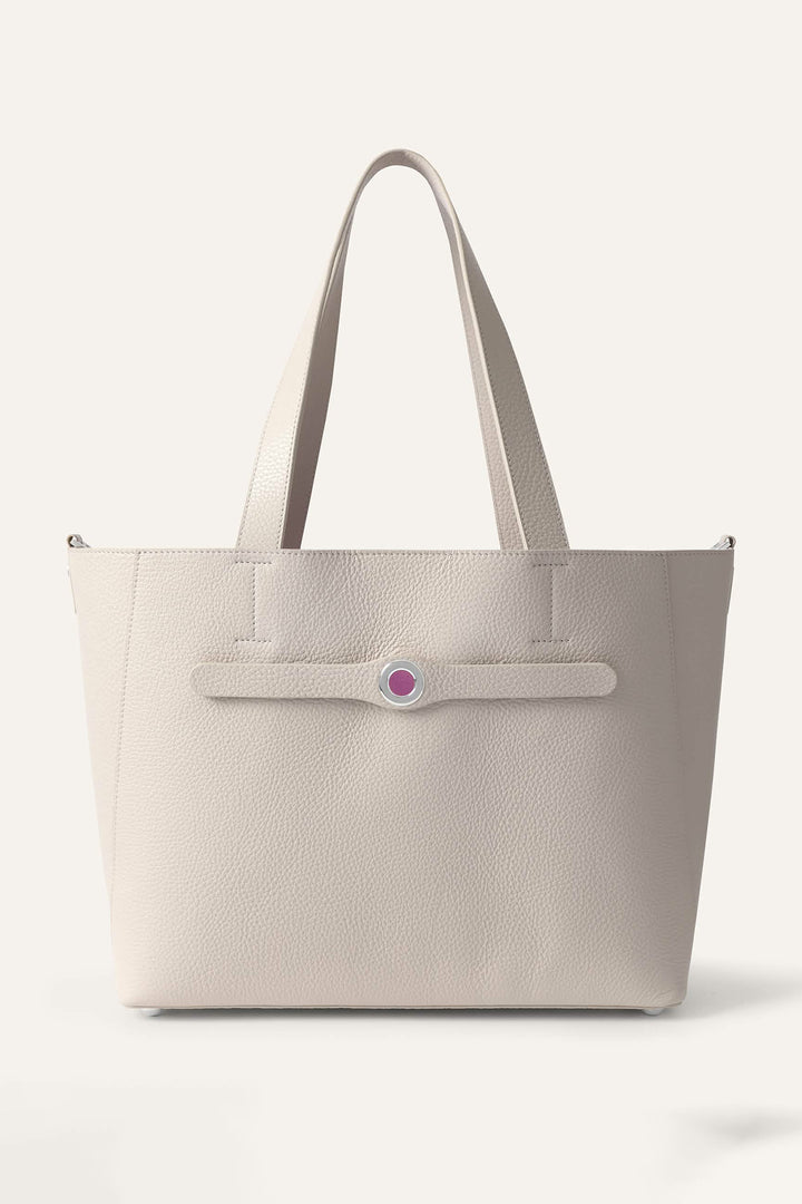 Sarah Haran Tote Bag Porcelain Cream With Silver Hardware