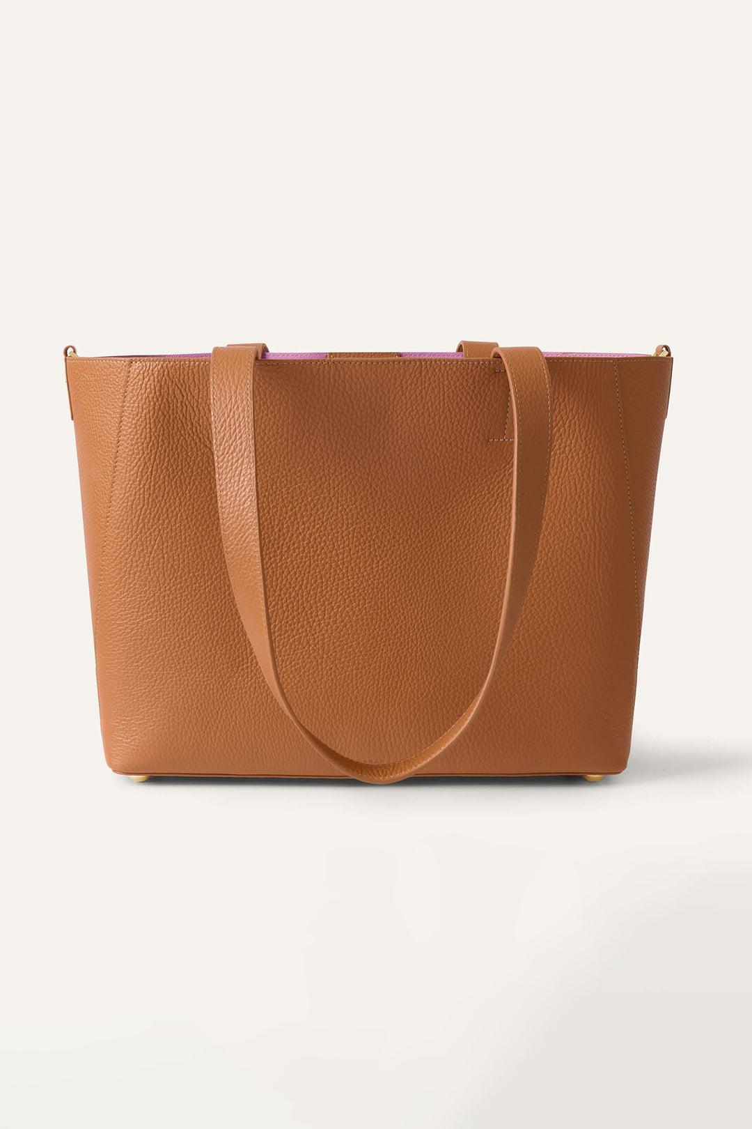 Sarah Haran Tote Bag Tan Brown With Gold Hardware