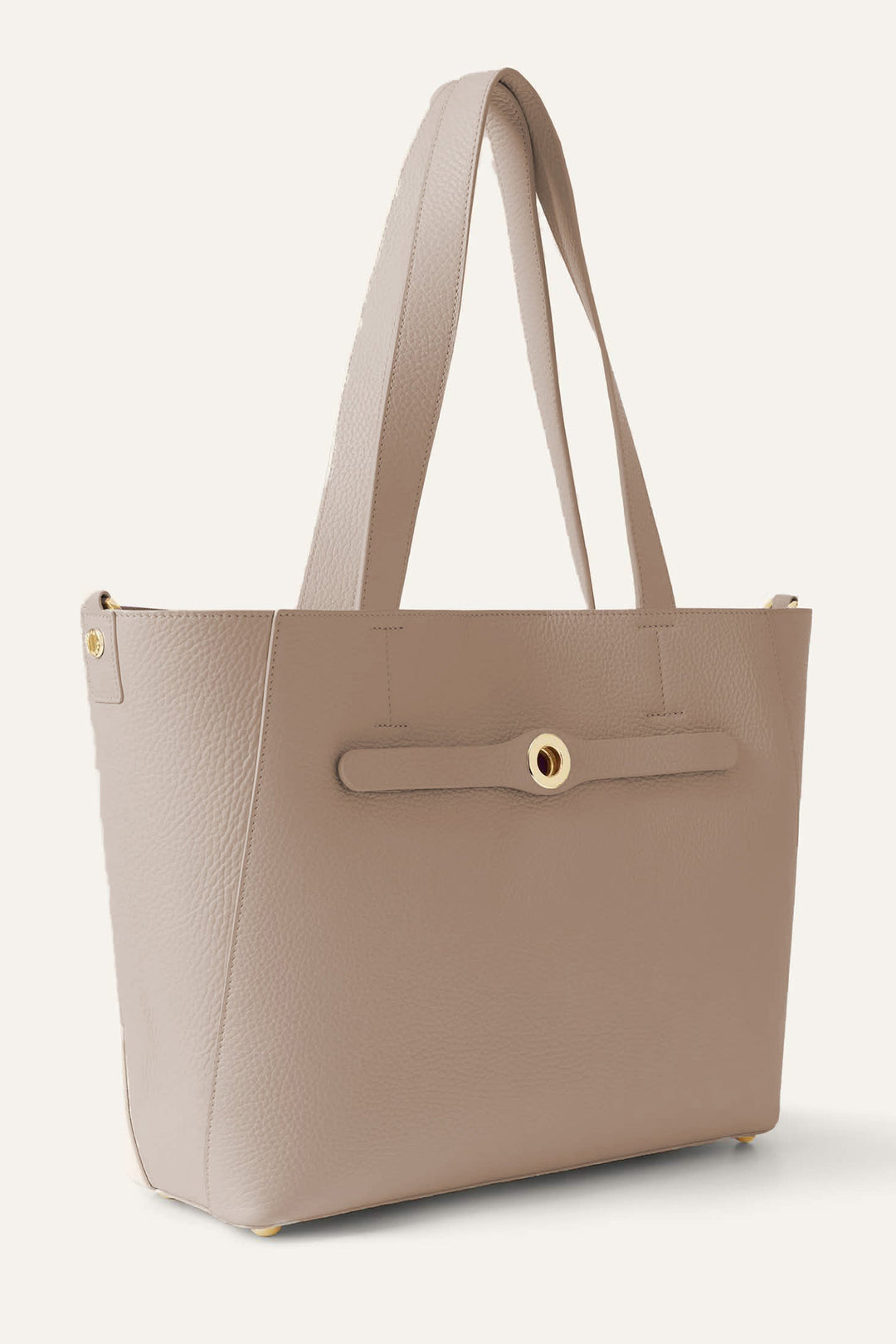 Sarah Haran Tote Bag Taupe With Gold Hardware