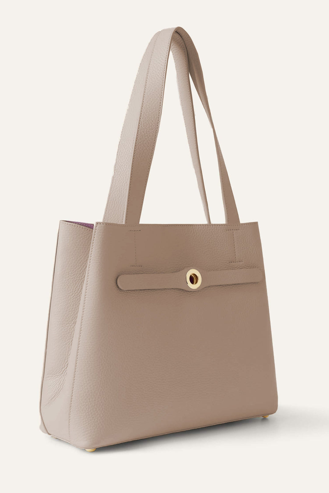 Sarah Haran Tote Bag Taupe With Gold Hardware
