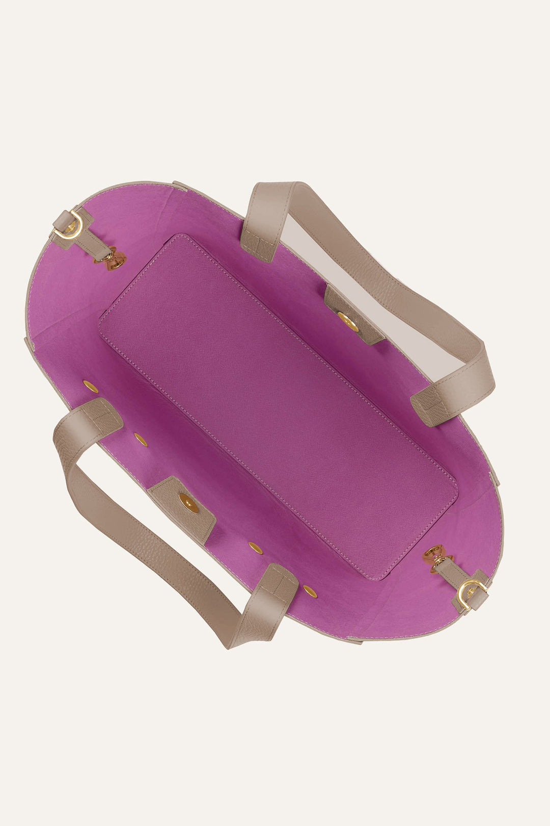 Sarah Haran Tote Bag Taupe With Gold Hardware