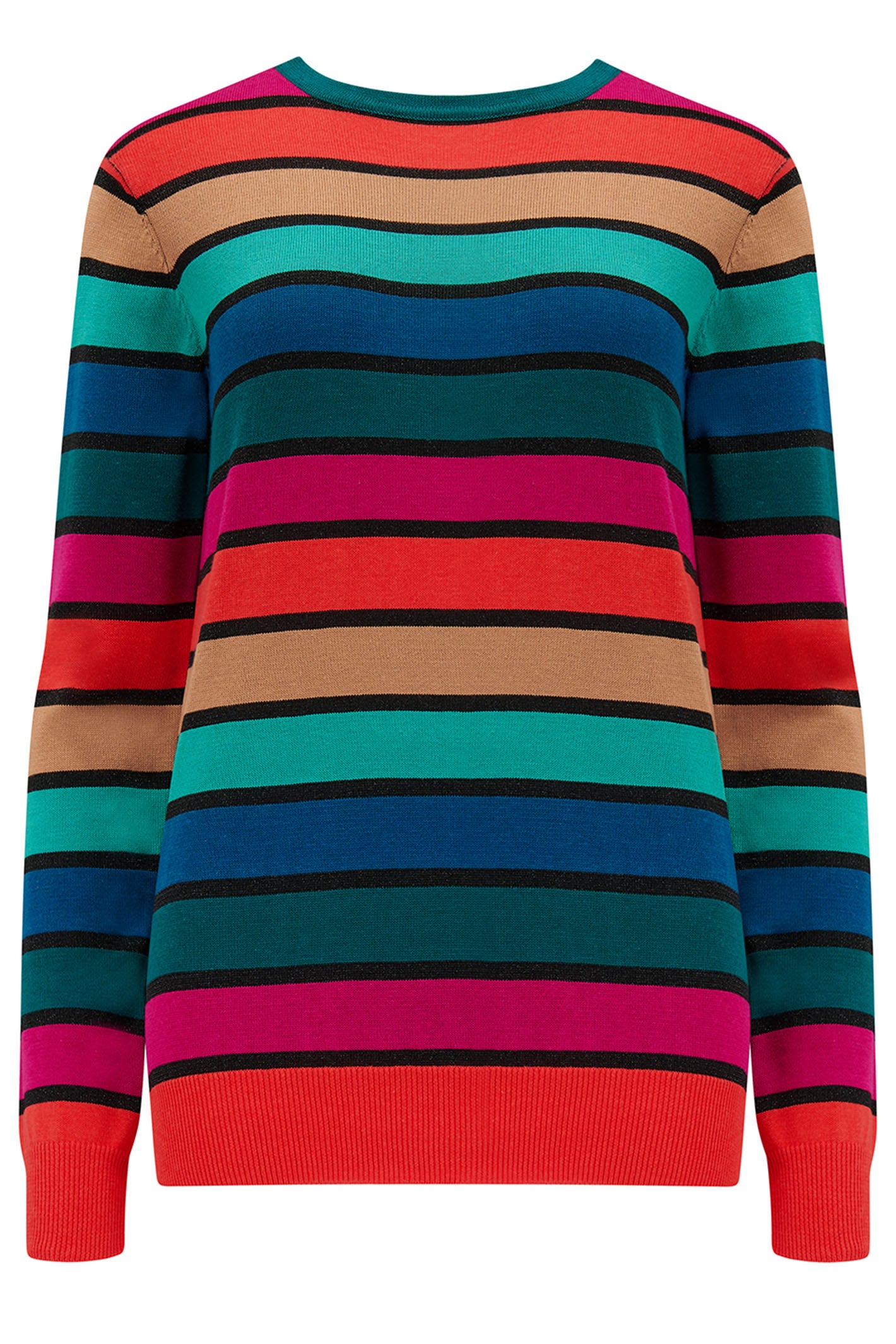 Sugarhill Brighton Astrid Multi Rainbow Stripes Knitted Jumper Experience Boutique