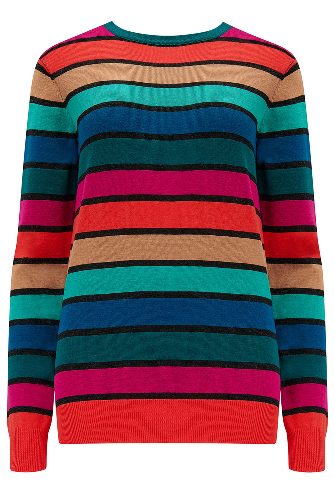 Sugarhill Brighton Astrid Multi Rainbow Stripes Knitted Jumper - Experience Boutique