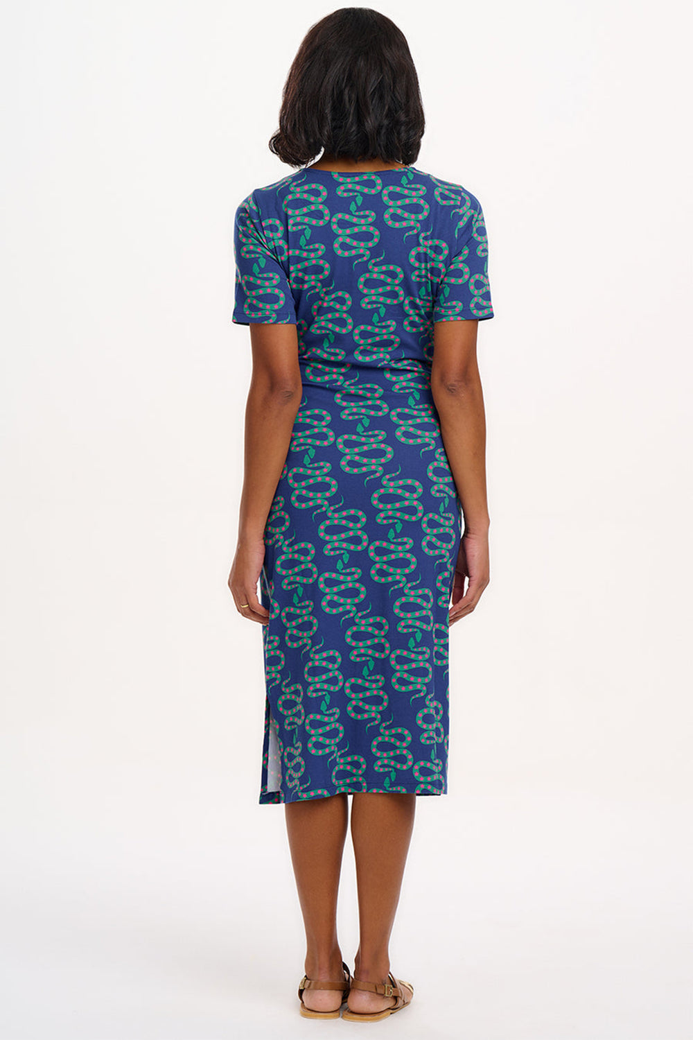 Sugarhill Brighton Emersyn Navy Star Snakes Jersey Midi Dress D1280 - Experience Boutique