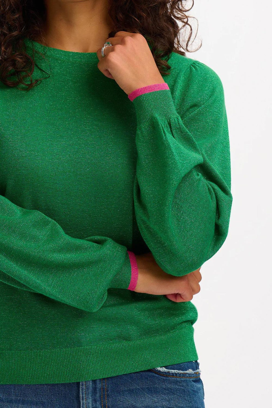 Sugarhill Brighton Green Sparkle Tiff Jumper